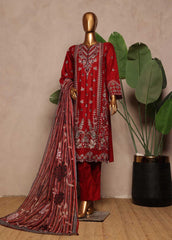 SMPC-EMB-023 B- 3 Piece Luxury Embroidered Stitched Suit