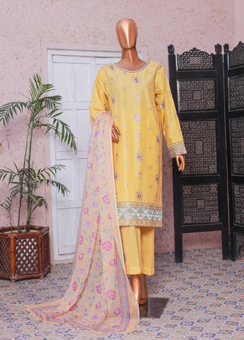 SMPC-EMB-024 B- 3 Piece Luxury Embroidered Stitched Suit