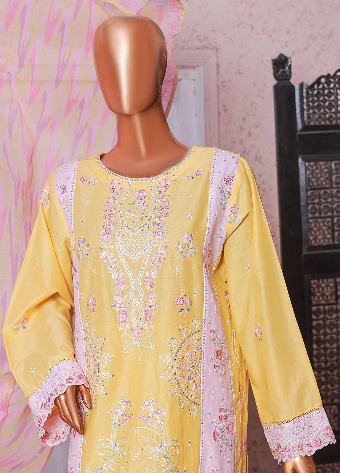 Bin Saeed Fabric - SMPC-EMB-024 A- 3 Piece Luxury Embroidered Stitched Suit