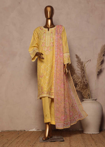 Bin Saeed Fabric - SMPC-EMB-024 O- 3 Piece Luxury Embroidered Stitched Suit