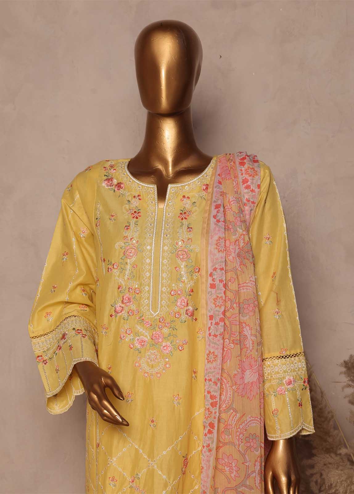 Bin Saeed Fabric - SMPC-EMB-024 O- 3 Piece Luxury Embroidered Stitched Suit