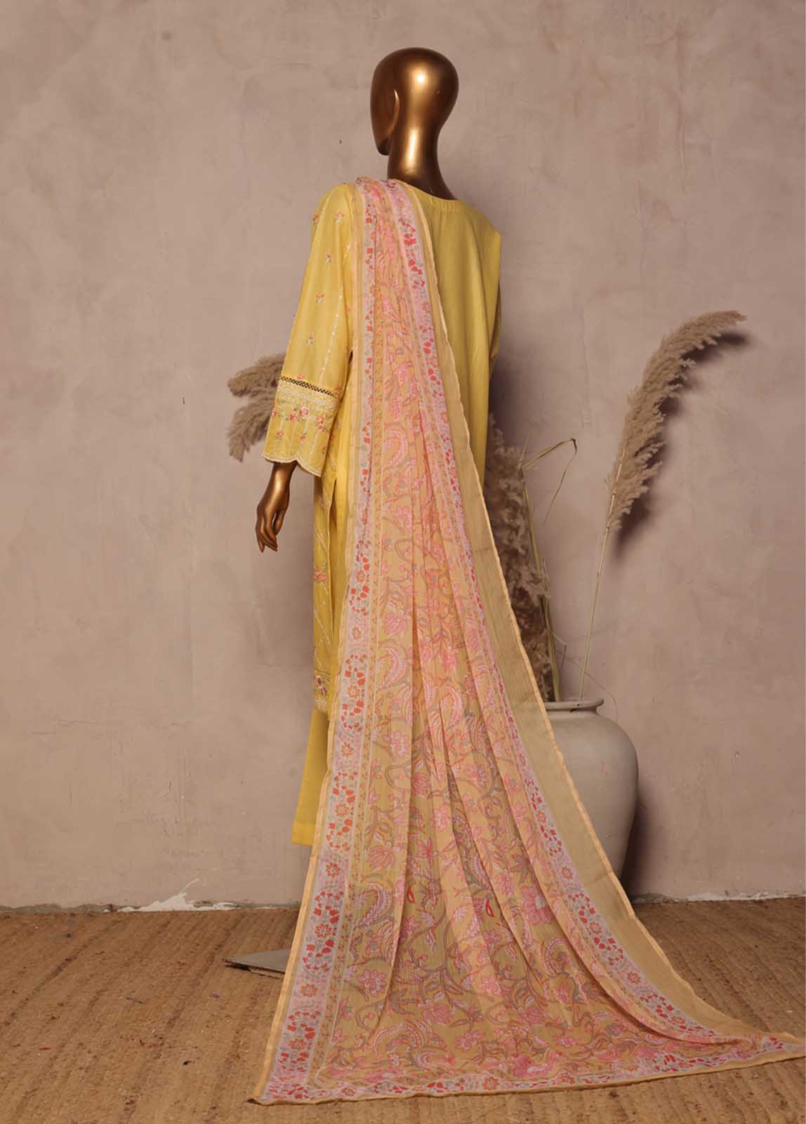 Bin Saeed Fabric - SMPC-EMB-024 O- 3 Piece Luxury Embroidered Stitched Suit