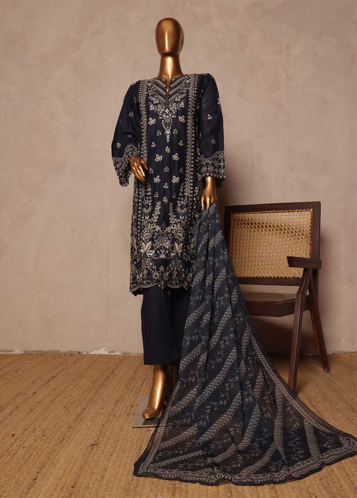 Bin Saeed Fabric - SMPC-EMB-026 B- 3 Piece Luxury Embroidered Stitched Suit