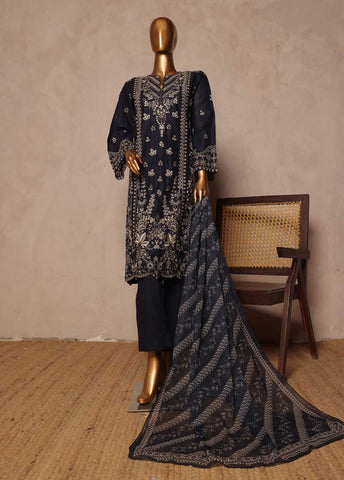 Bin Saeed Fabric - SMPC-EMB-026 B- 3 Piece Luxury Embroidered Stitched Suit