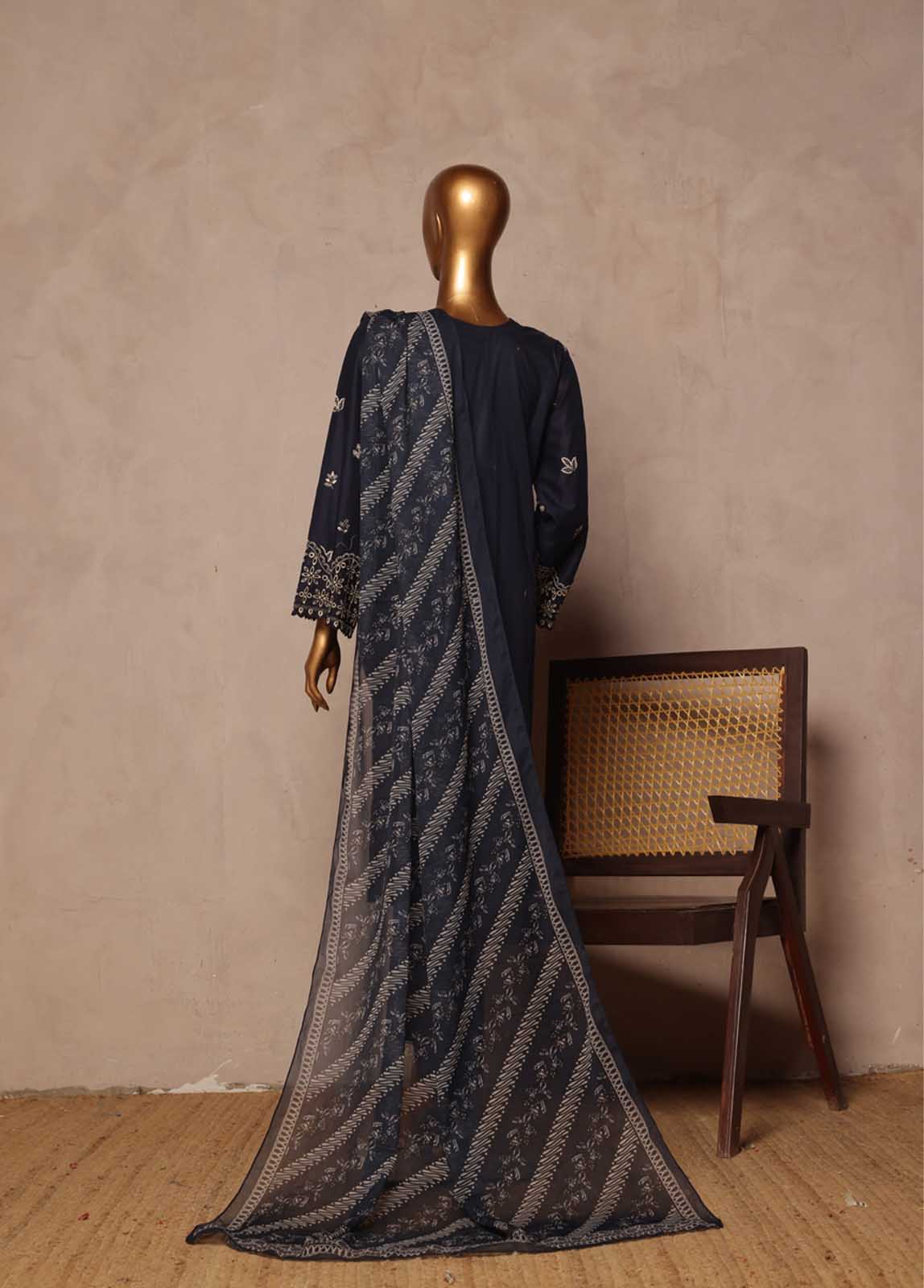 Bin Saeed Fabric - SMPC-EMB-026 B- 3 Piece Luxury Embroidered Stitched Suit