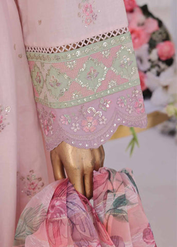 Bin Saeed Fabric - SMPC-FR-011 A-3 Piece Cotton Embroidered Frock Style Suit