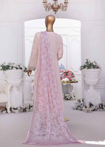 Bin Saeed Fabric - SMPC-FR-011 O-3 Piece Cotton Embroidered Frock Style Suit