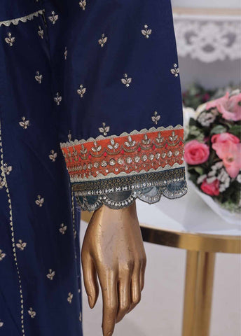 SMPC-FR-020 B-3 Piece Cotton Embroidered Frock Style Suit