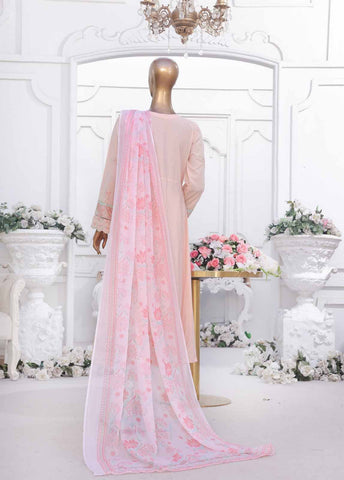 Bin Saeed Fabric - SMPC-FR-03 A-3 Piece Cotton Embroidered Frock Style Suit