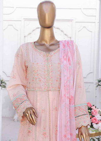 Bin Saeed Fabric - SMPC-FR-03 A-3 Piece Cotton Embroidered Frock Style Suit