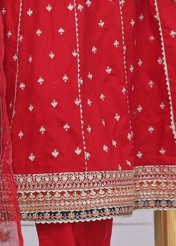 Bin Saeed Fabric - SMPC-FR-05-3 Piece Cotton Embroidered Frock Style Suit