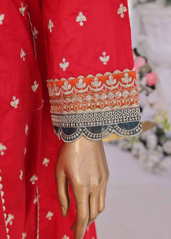 Bin Saeed Fabric - SMPC-FR-05-3 Piece Cotton Embroidered Frock Style Suit