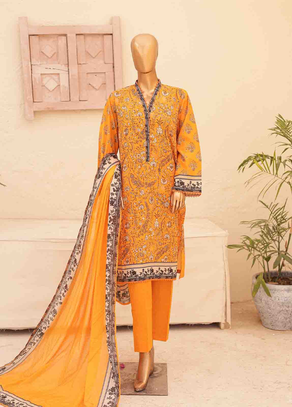 Bin Saeed Fabric - SMPR-0109- 3 Piece Printed Stitched Suit