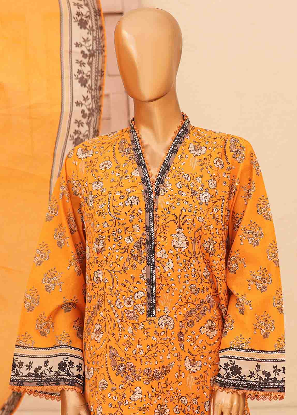 Bin Saeed Fabric - SMPR-0109- 3 Piece Printed Stitched Suit