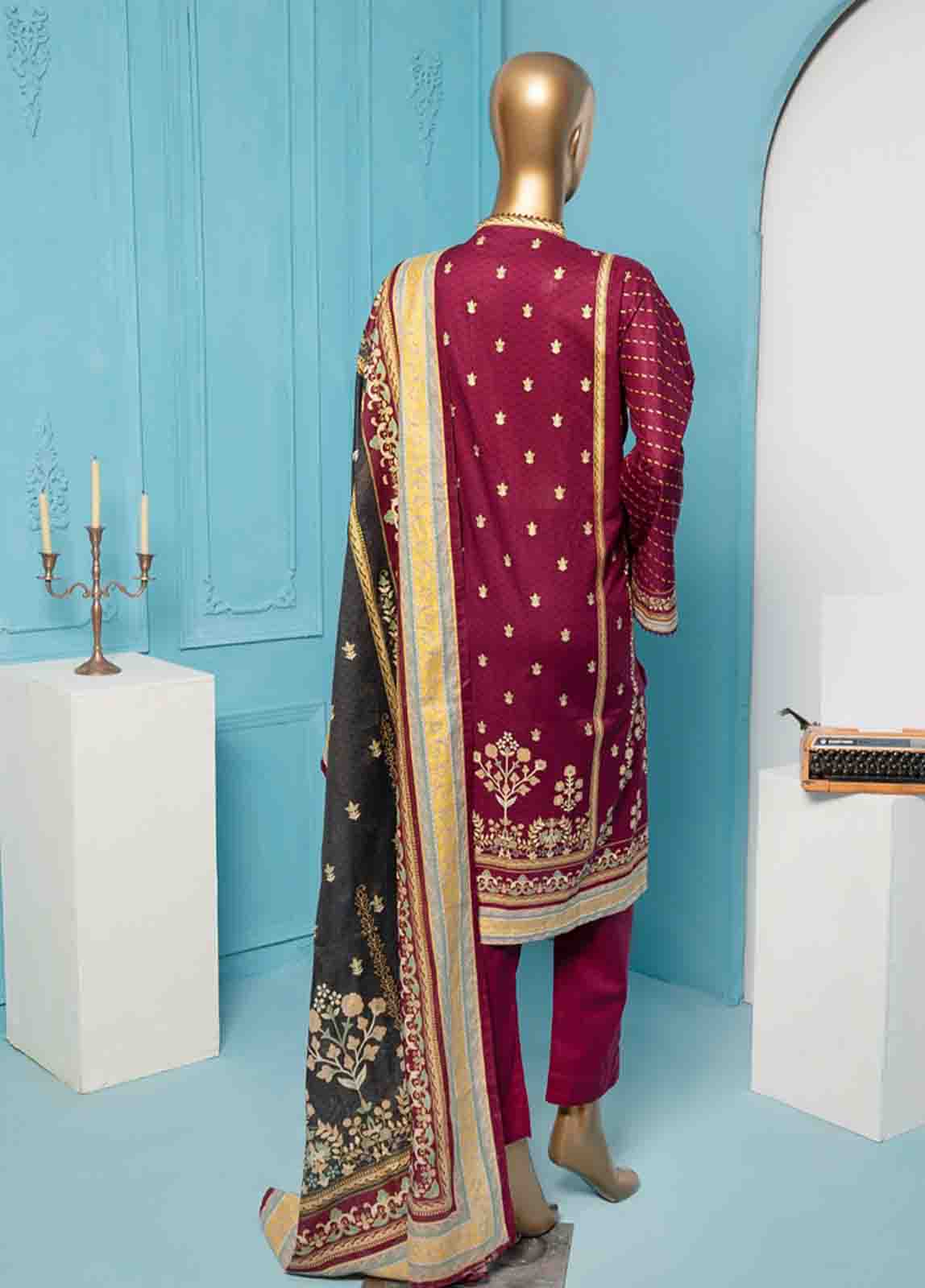 Bin Saeed Fabric - SMPR-013 - 3 Piece Printed Stitched Suit