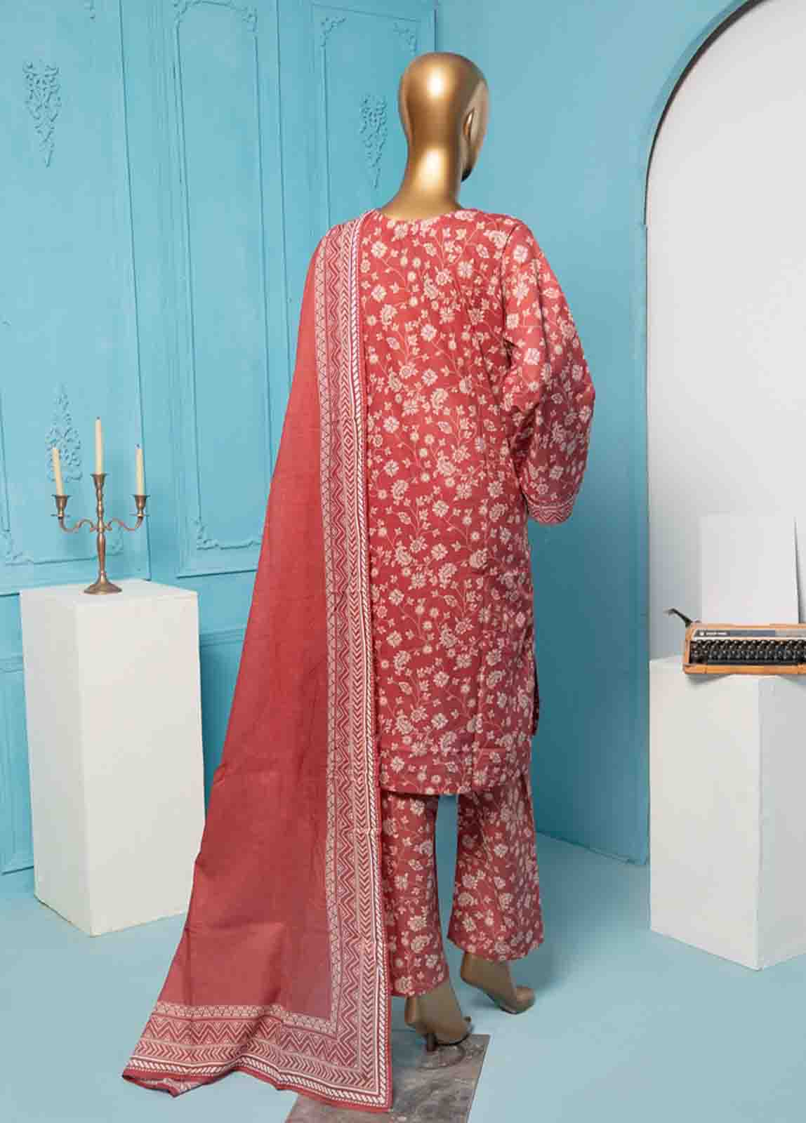Bin Saeed Fabric - SMPR-0143 - 3 Piece Printed Stitched Suit