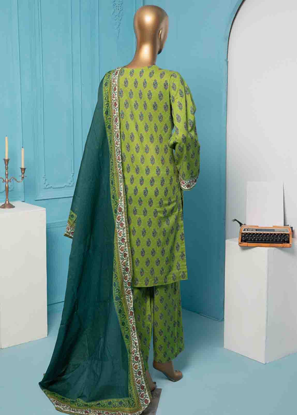 Bin Saeed Fabric - SMPR-0144 - 3 Piece Printed Stitched Suit