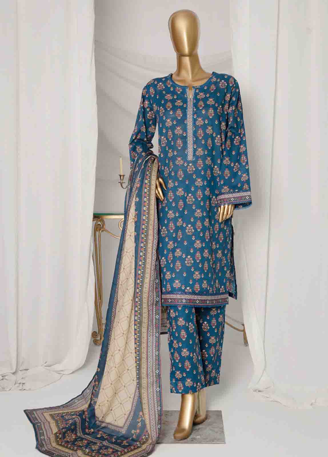 Bin Saeed Fabric - SMPR-0158 - 3 Piece Printed Stitched Suit