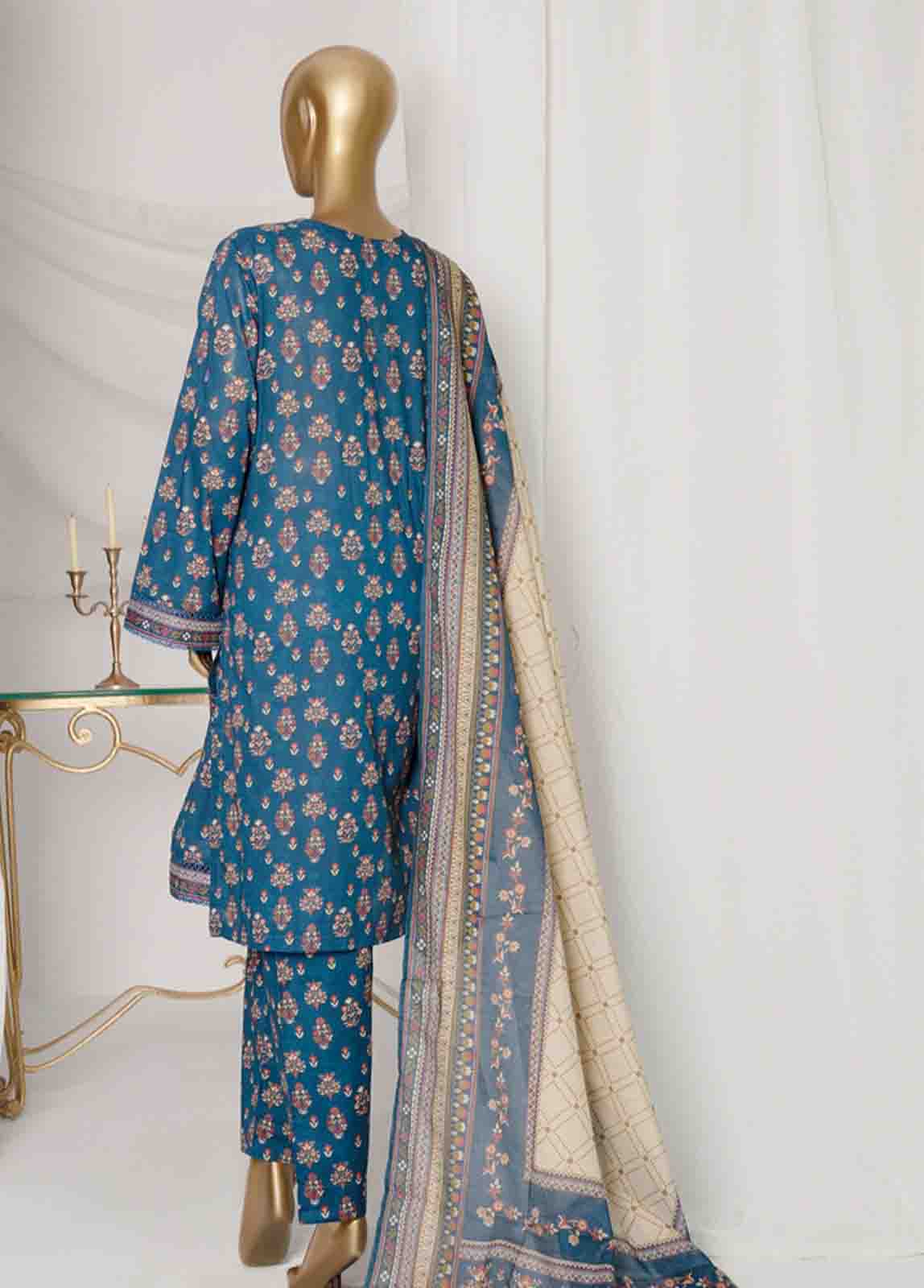 Bin Saeed Fabric - SMPR-0158 - 3 Piece Printed Stitched Suit