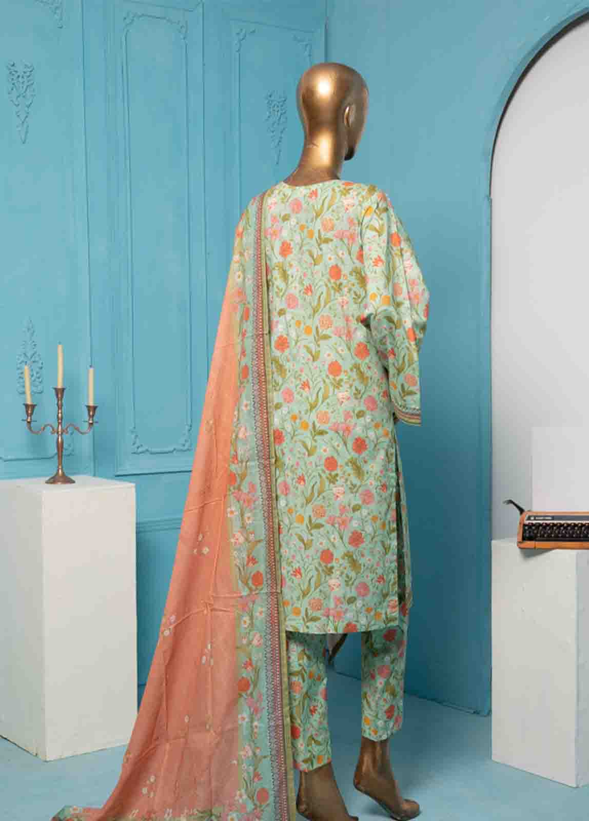 Bin Saeed Fabric - SMPR-0162 - 3 Piece Printed Stitched Suit