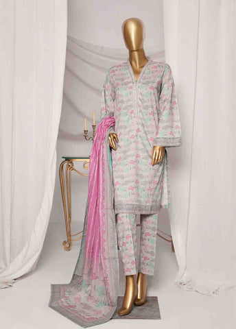 Bin Saeed Fabric - SMPR-0165 - 3 Piece Printed Stitched Suit
