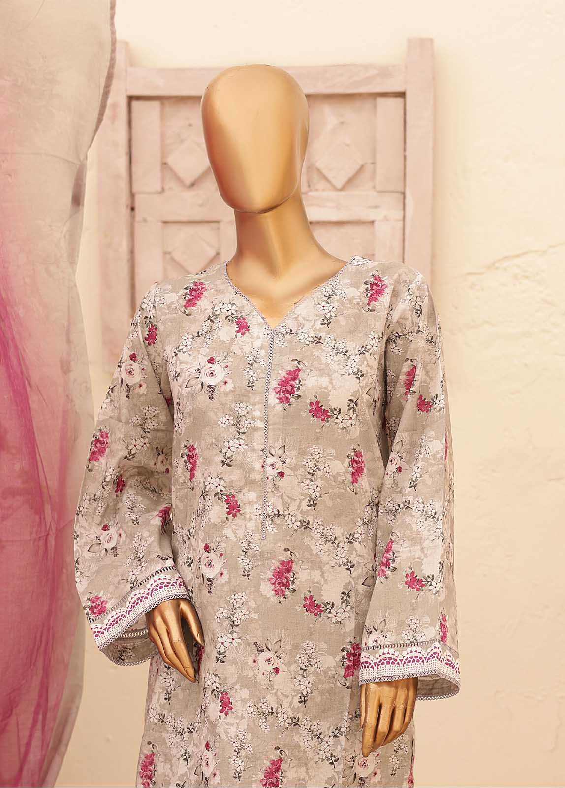 Bin Saeed Fabric - SMPR-0168- 3 Piece Printed Stitched Suit