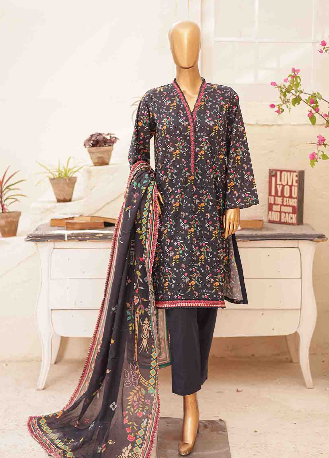 Bin Saeed Fabric - SMPR-0169- 3 Piece Printed Stitched Suit