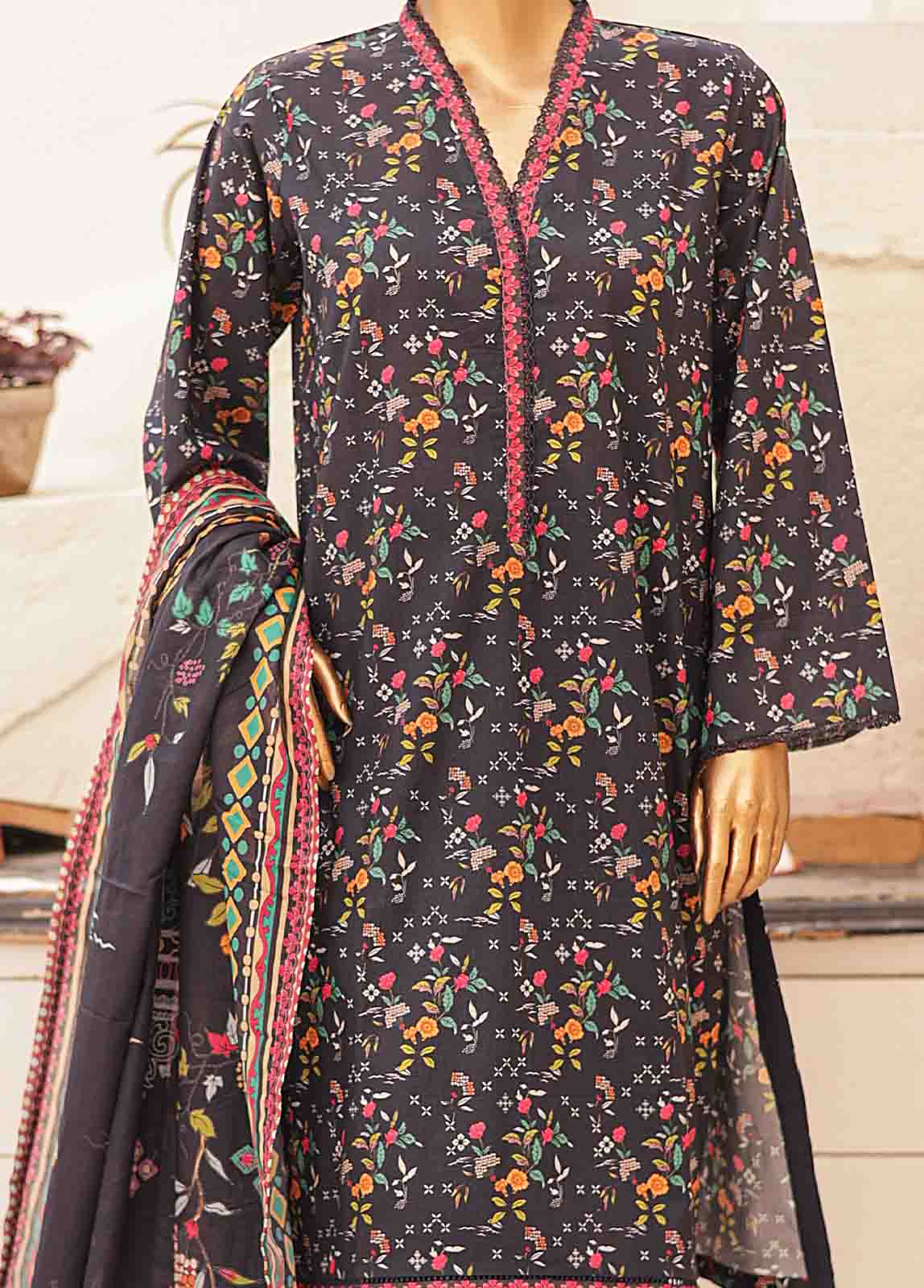 Bin Saeed Fabric - SMPR-0169- 3 Piece Printed Stitched Suit