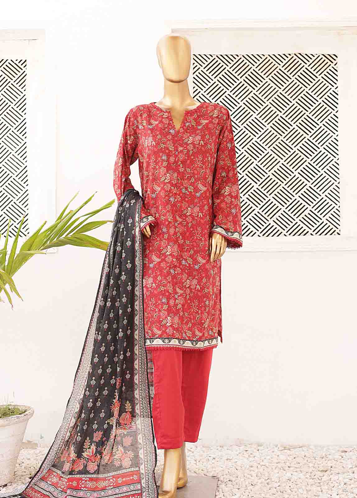 Bin Saeed Fabric - SMPR-0170- 3 Piece Printed Stitched Suit
