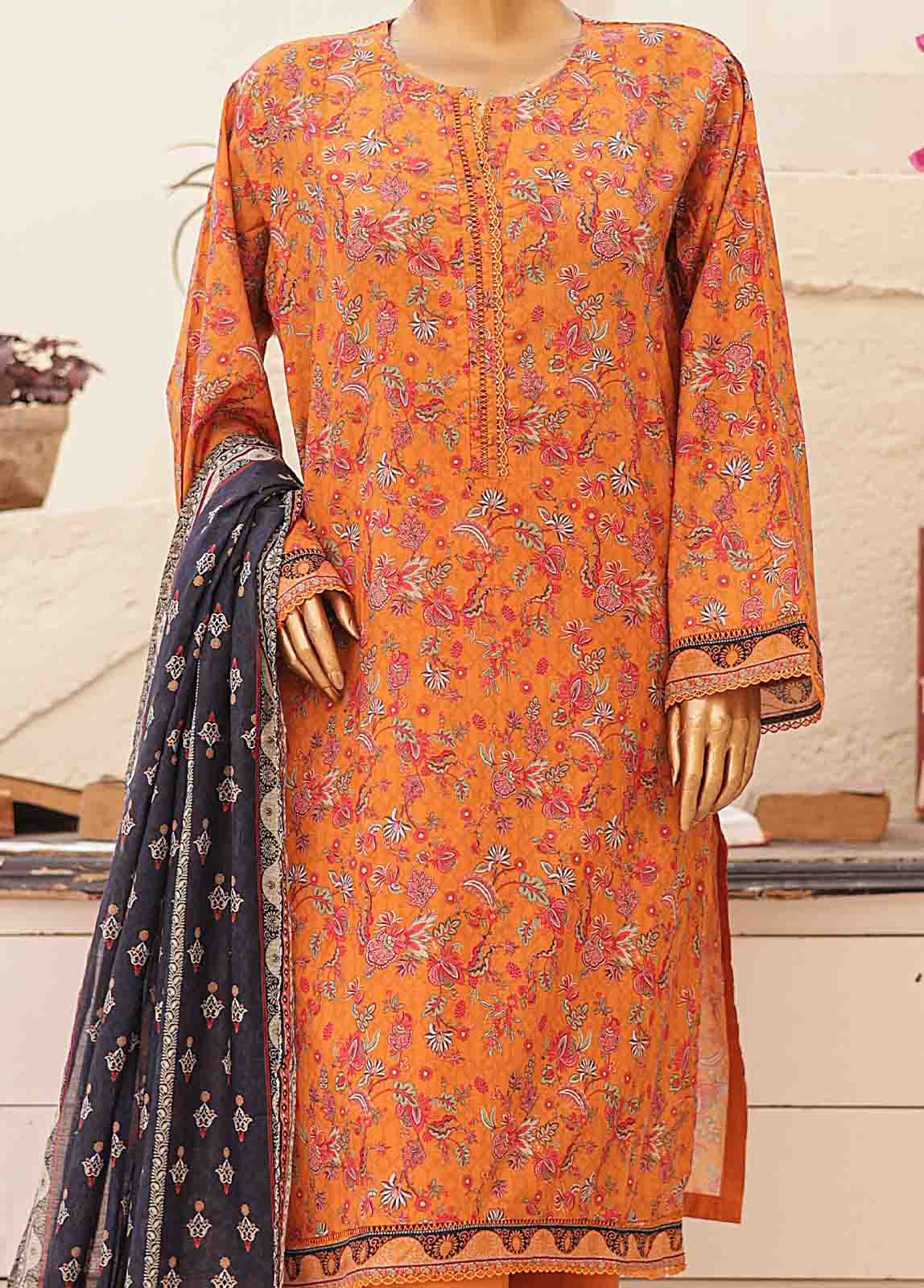 Bin Saeed Fabric - SMPR-0171- 3 Piece Printed Stitched Suit