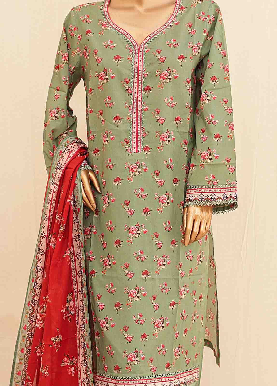 Bin Saeed Fabric - SMPR-0172- 3 Piece Printed Stitched Suit