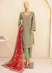 SMPR-0172- 3 Piece Printed Stitched Suit