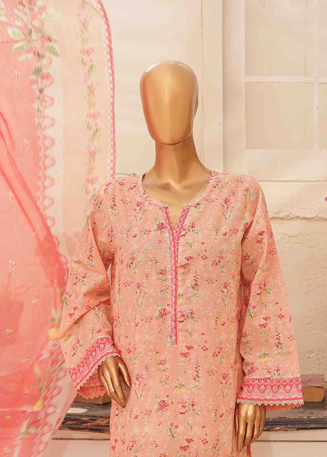 Bin Saeed Fabric - SMPR-0173- 3 Piece Printed Stitched Suit