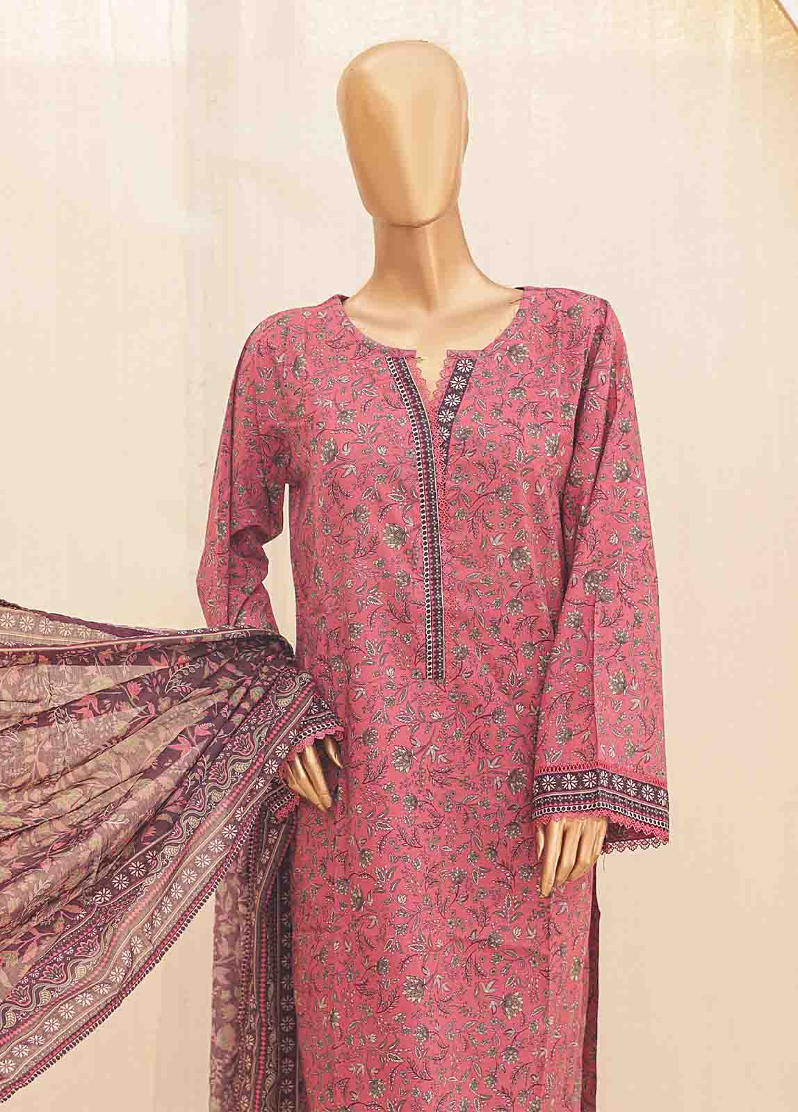 Bin Saeed Fabric - SMPR-0176 - 3 Piece Printed Stitched Suit
