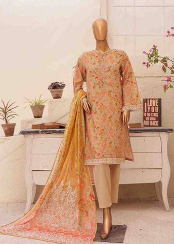 Bin Saeed Fabric - SMPR-0178- 3 Piece Printed Stitched Suit