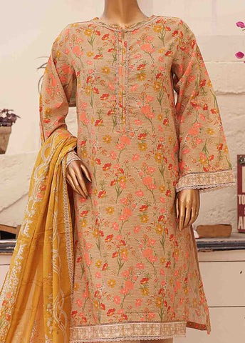 Bin Saeed Fabric - SMPR-0178- 3 Piece Printed Stitched Suit