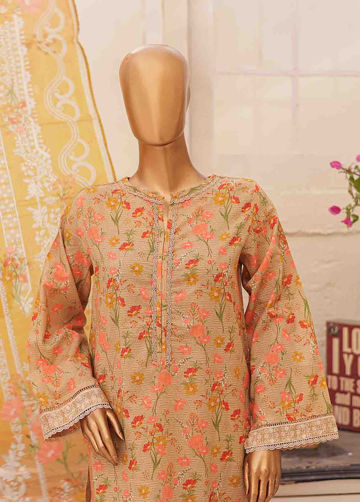 Bin Saeed Fabric - SMPR-0178- 3 Piece Printed Stitched Suit