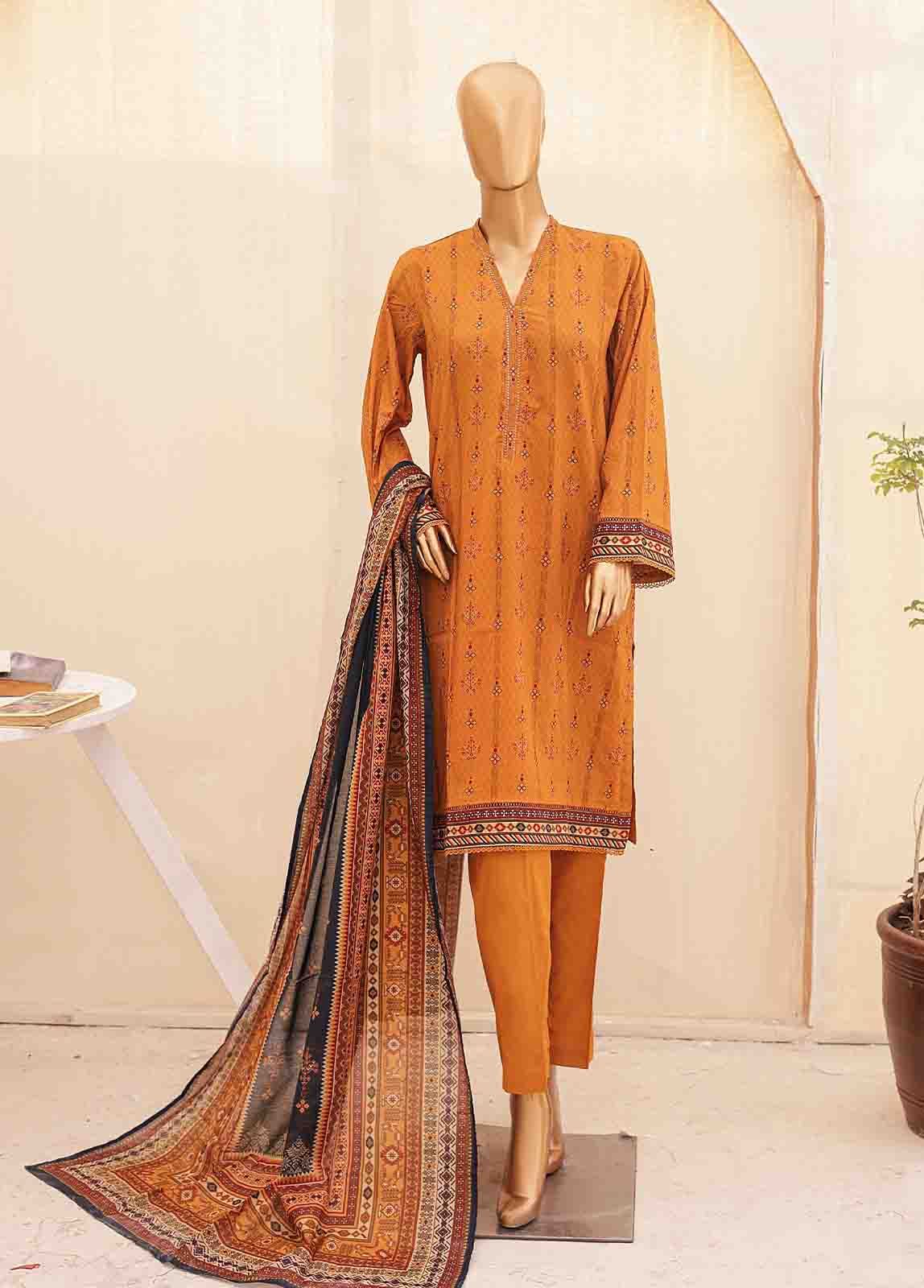 Bin Saeed Fabric - SMPR-0180- 3 Piece Printed Stitched Suit