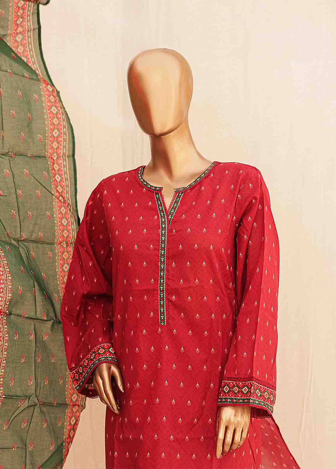 Bin Saeed Fabric - SMPR-0182 - 3 Piece Printed Stitched Suit
