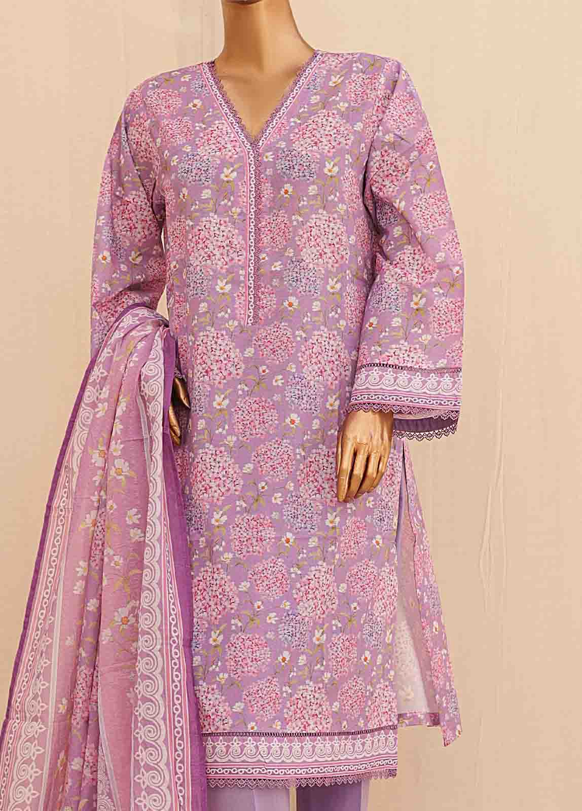 Bin Saeed Fabric - SMPR-0183- 3 Piece Printed Stitched Suit