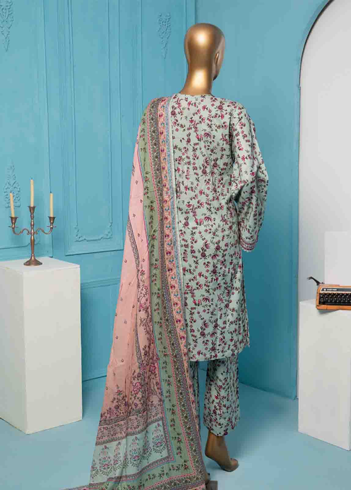 Bin Saeed Fabric - SMPR-0186 - 3 Piece Printed Stitched Suit