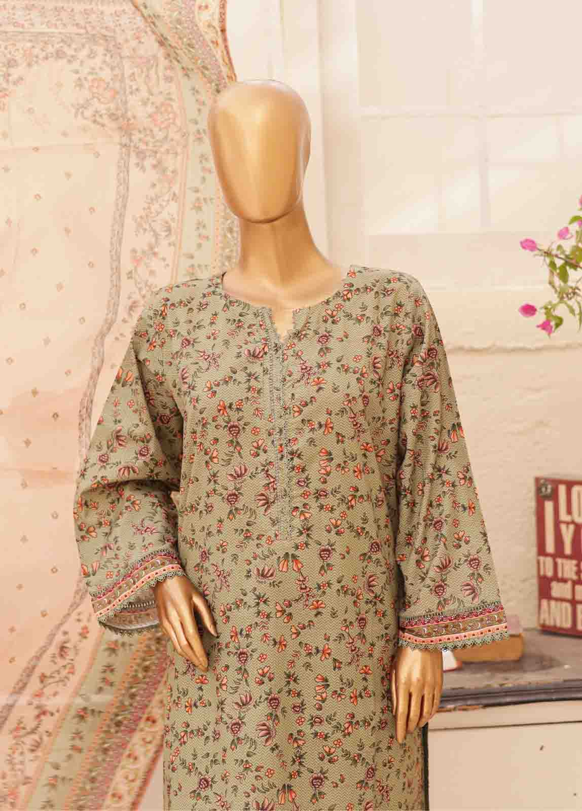 Bin Saeed Fabric - SMPR-0187- 3 Piece Printed Stitched Suit