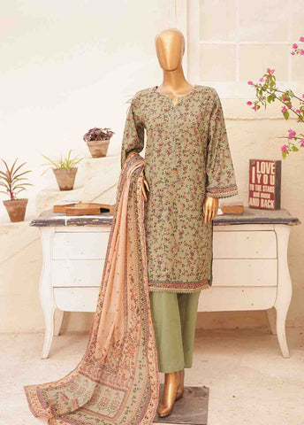 Bin Saeed Fabric - SMPR-0187- 3 Piece Printed Stitched Suit