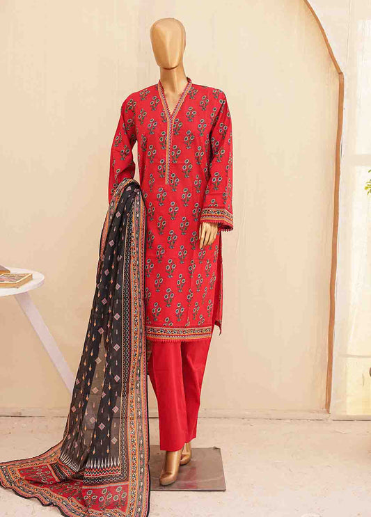 SMPR-0188- 3 Piece Printed Stitched Suit