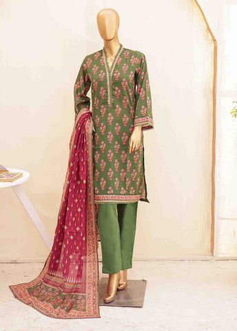 Bin Saeed Fabric - SMPR-0189 - 3 Piece Printed Stitched Suit