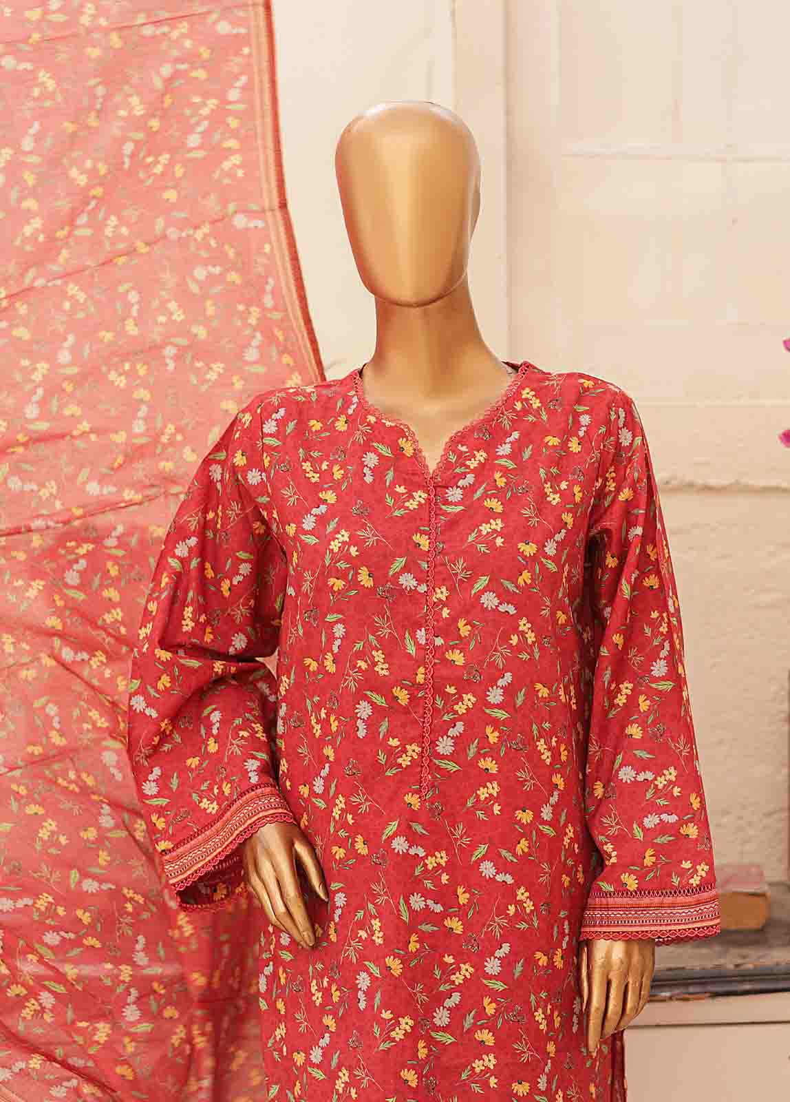 Bin Saeed Fabric - SMPR-0190- 3 Piece Printed Stitched Suit