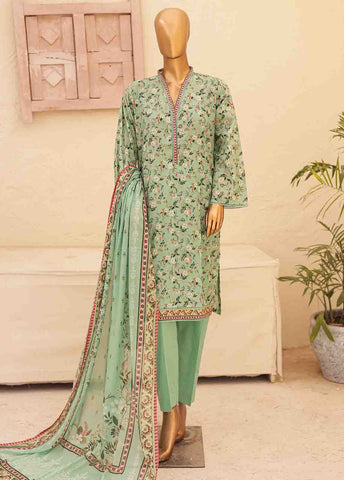 Bin Saeed Fabric - SMPR-0191- 3 Piece Printed Stitched Suit