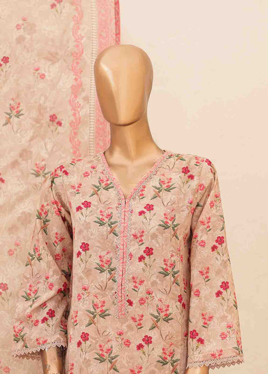 SMPR-0192- 3 Piece Printed Stitched Suit