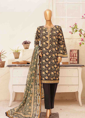 Bin Saeed Fabric - SMPR-0193- 3 Piece Printed Stitched Suit