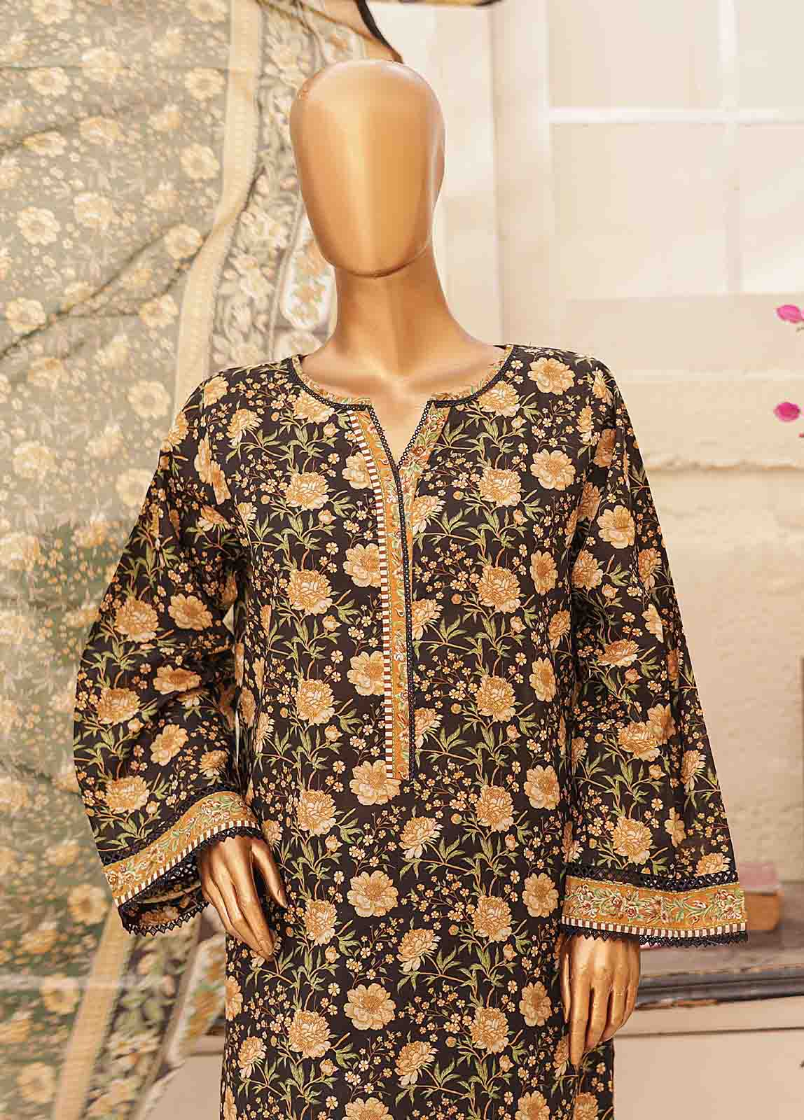 Bin Saeed Fabric - SMPR-0193- 3 Piece Printed Stitched Suit